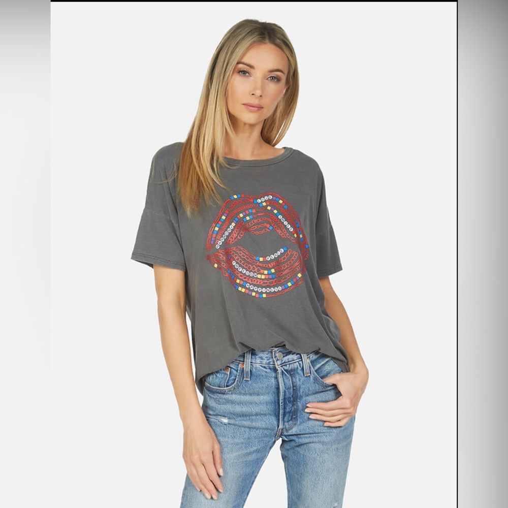 Lauren Moshi Liberty Bracelet Lip T-Shirt